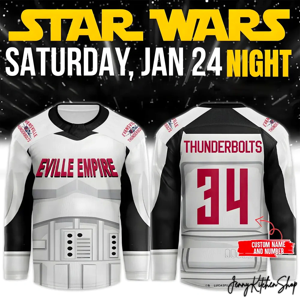 Evansville Thunderbolts 2026 Star Wars Night Jersey