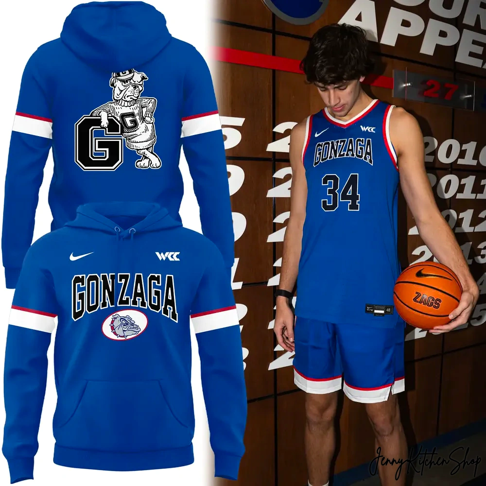 Gonzaga Basketball Throw Back New Uniform Hoodie