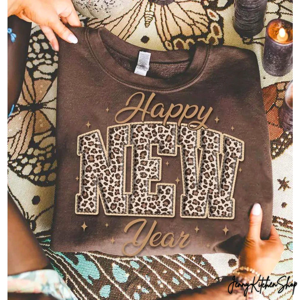 Happy New Year 2026 Black And Gold Sequins Shirt