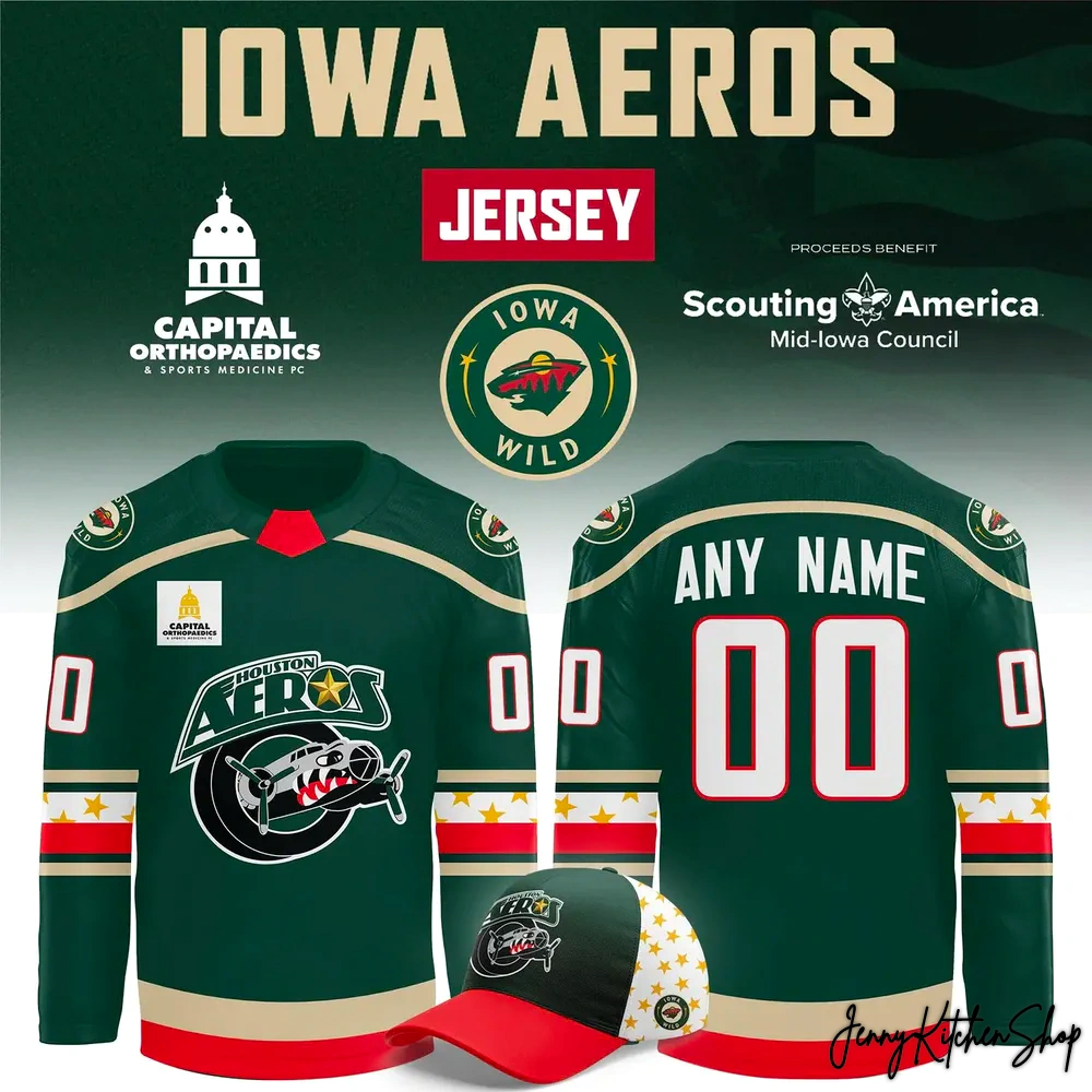Iowa Wild Iowa Aeros Auction Hockey Jersey