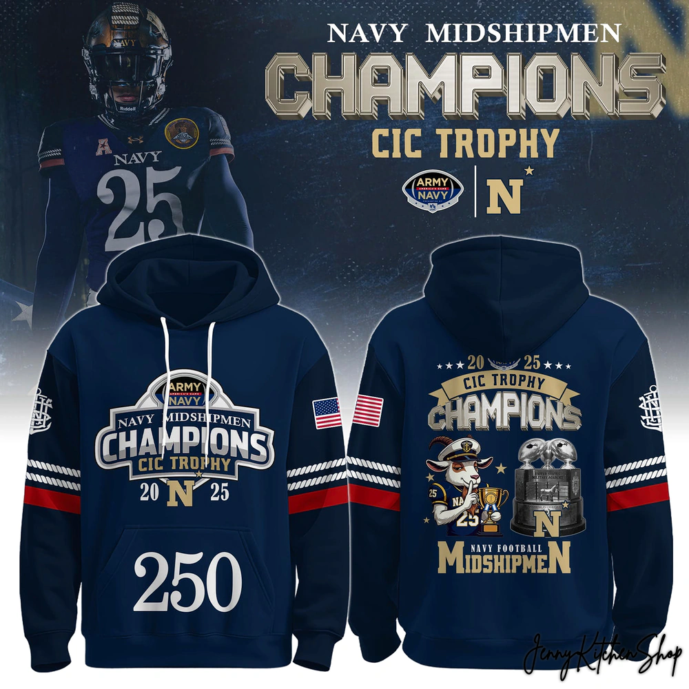 Navy Midshipmen CIC Trophy Champs 2025 T-Shirt