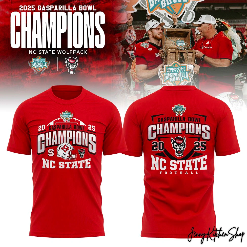NC State Wolfpack 2025 Gasparilla Bowl Champs Collection T-Shirt, Hoodie