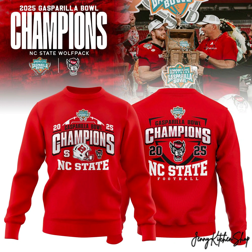 NC State Wolfpack 2025 Gasparilla Bowl Champs Collection T-Shirt, Hoodie