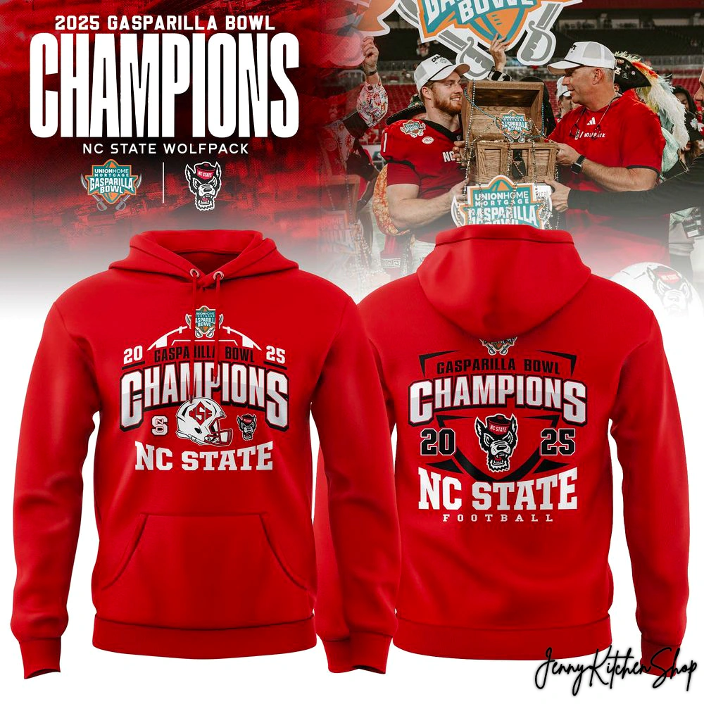 NC State Wolfpack 2025 Gasparilla Bowl Champs Collection T-Shirt, Hoodie