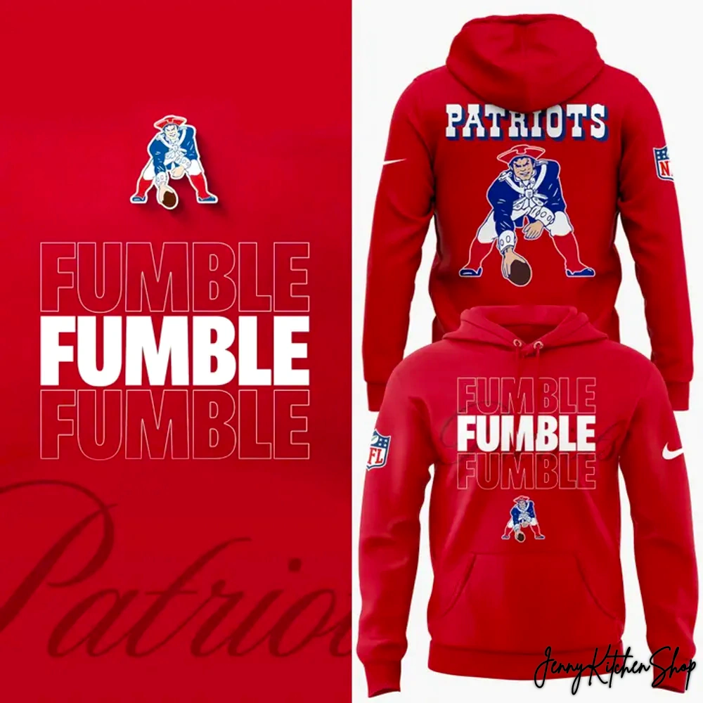 New England Patriots 2025 Fumble Red Hoodie