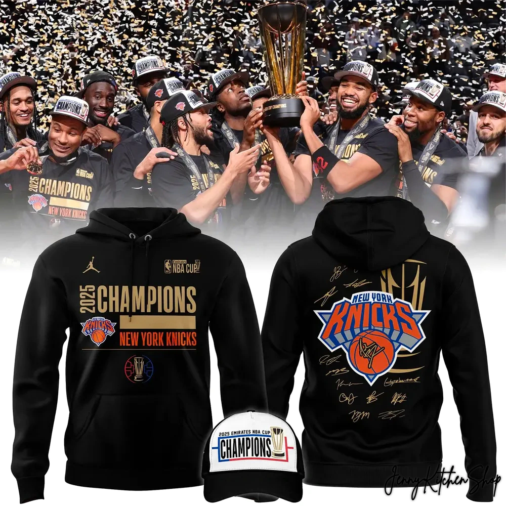 New York Knicks 2025 Champions Collection Hoodie Cap