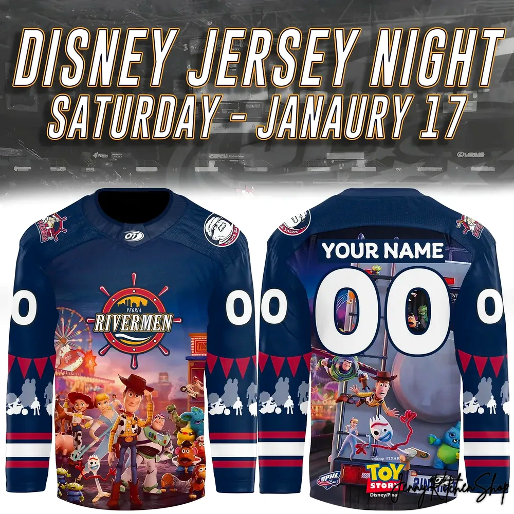 Peoria Rivermen Disney Night Toy Story Hockey Jersey