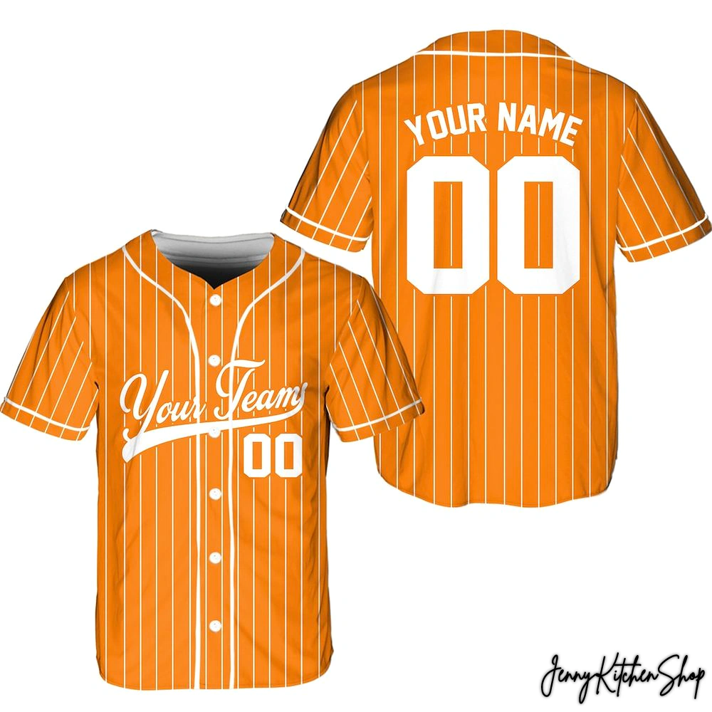 Personalized Team Name And Number Orange Baseball Jersey