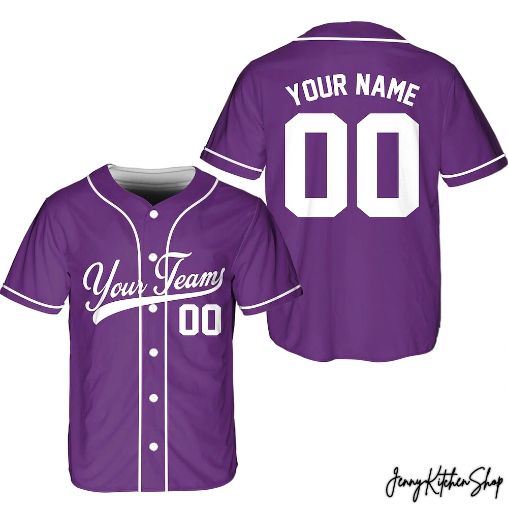 Personalized Team Name And Number Purple Baseball Jersey