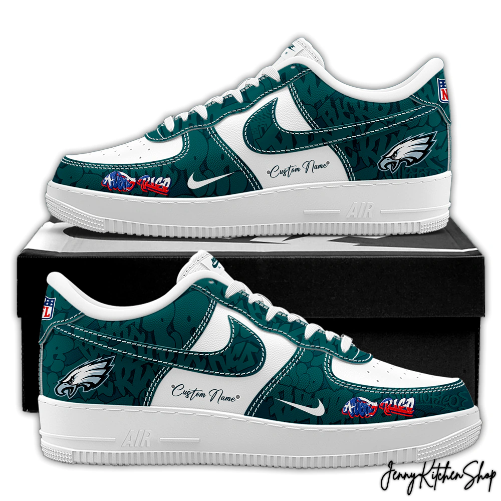 Philadelphia Eagles Puerto Rican Special Custom AF1 Shoes