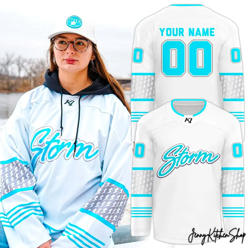 Quad City Storm Winter Classic Whiteout Hockey Jersey