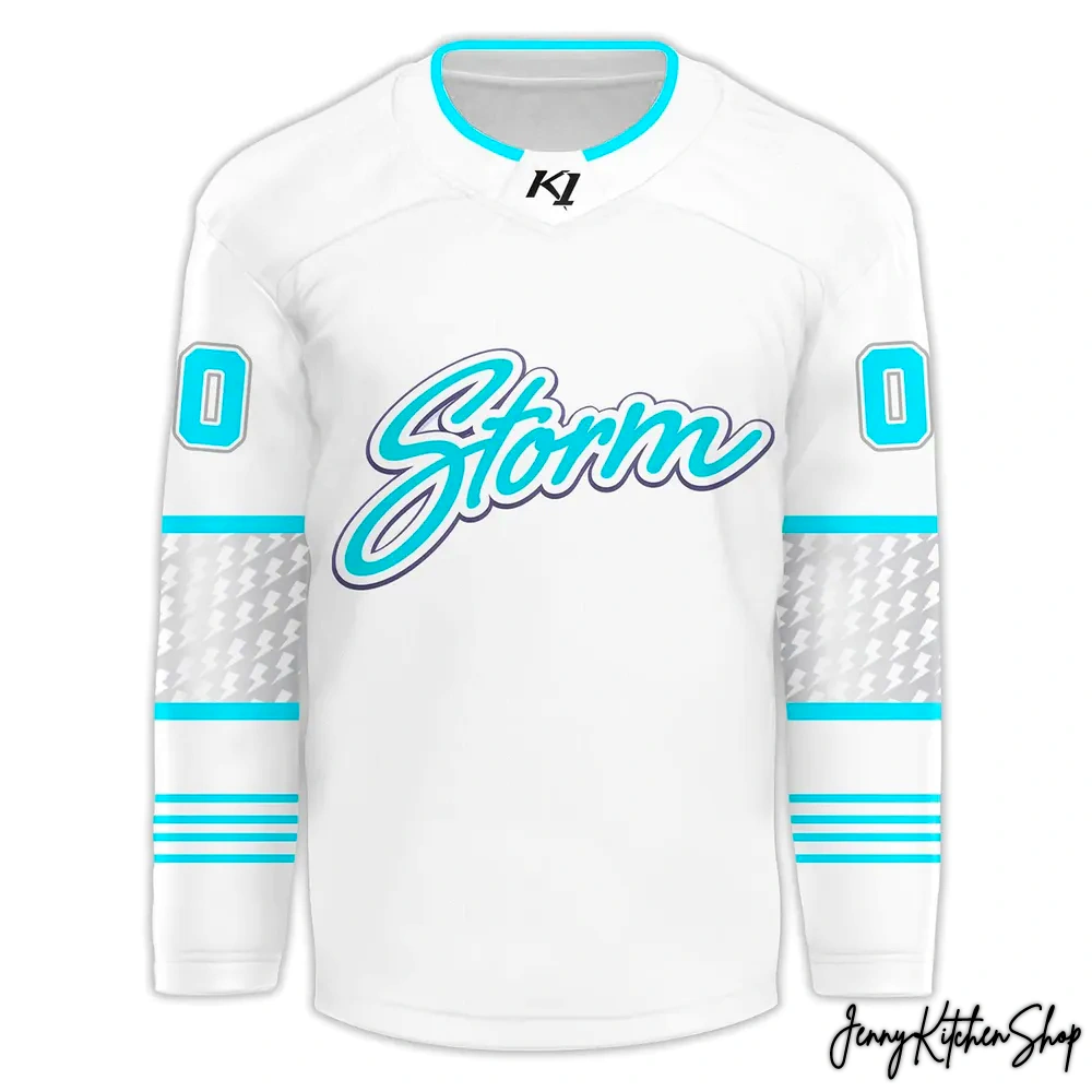 Quad City Storm Winter Classic Whiteout Hockey Jersey