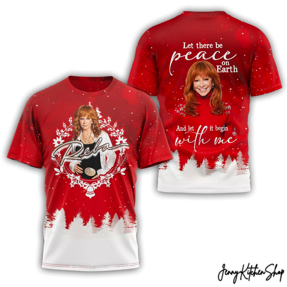 Reba McEntire Let There Be Peace Earth Christmas T-Shirt