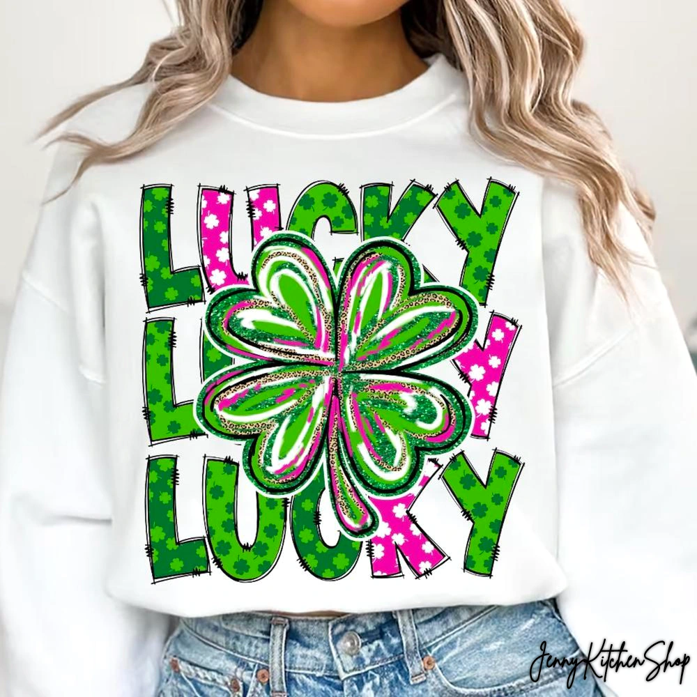 Retro Lucky St Patricks Day Shamrock T-Shirt