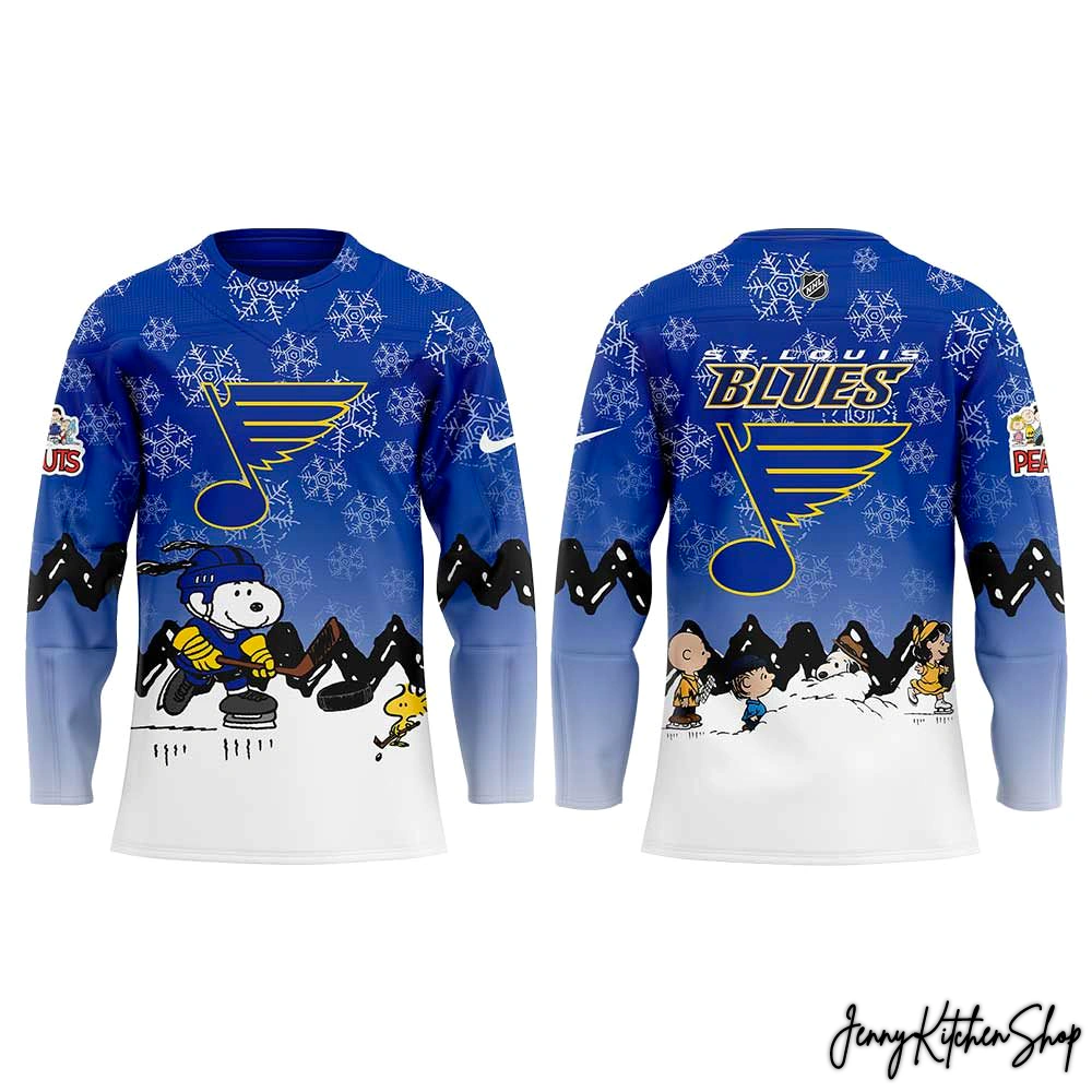 St Louis Blues Peanuts Winter Hockey Jersey