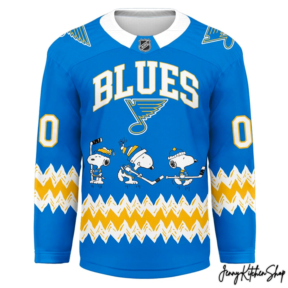 St. Louis Blues x Snoopy Personalized Hockey Jersey