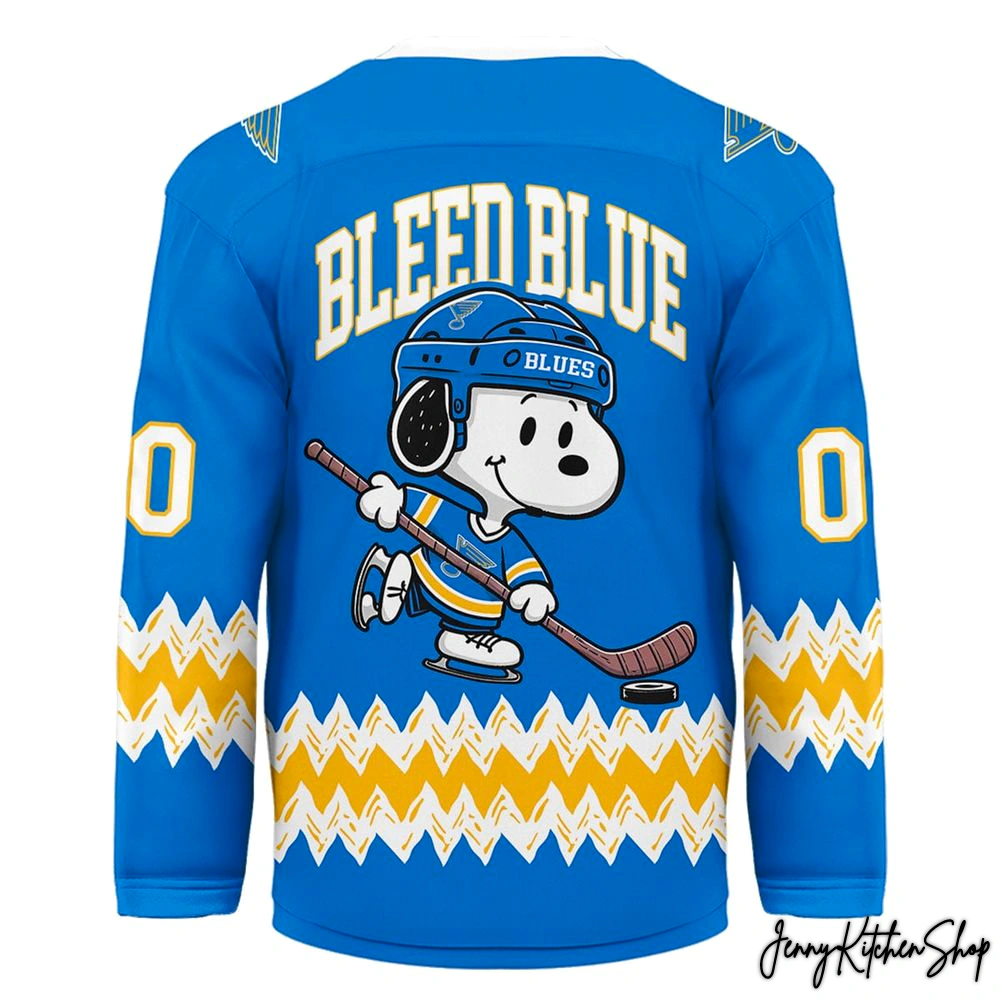 St. Louis Blues x Snoopy Personalized Hockey Jersey