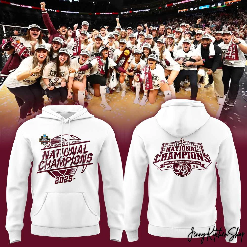 Texas A&M Aggies 2025 NCAA Women Champions White Hoodie