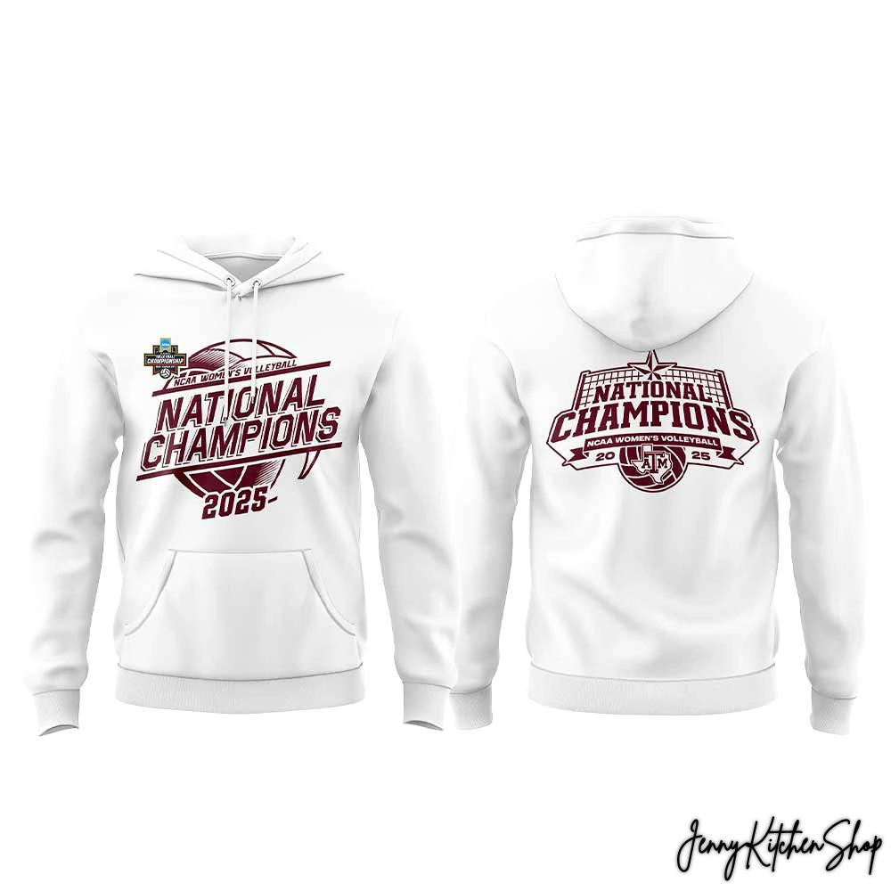 Texas A&M Aggies 2025 NCAA Women Champions White Hoodie