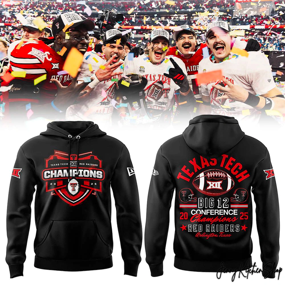 Texas Tech 2025 Big 12 Champs Limited Black T-Shirt, Hoodie