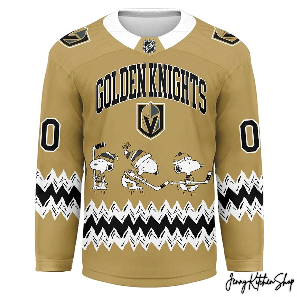 Vegas Golden Knights x Snoopy Personalized Hockey Jersey