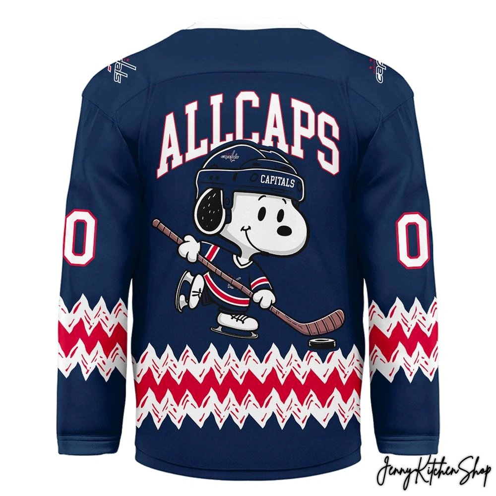 Washington Capitals x Snoopy Personalized Hockey Jersey