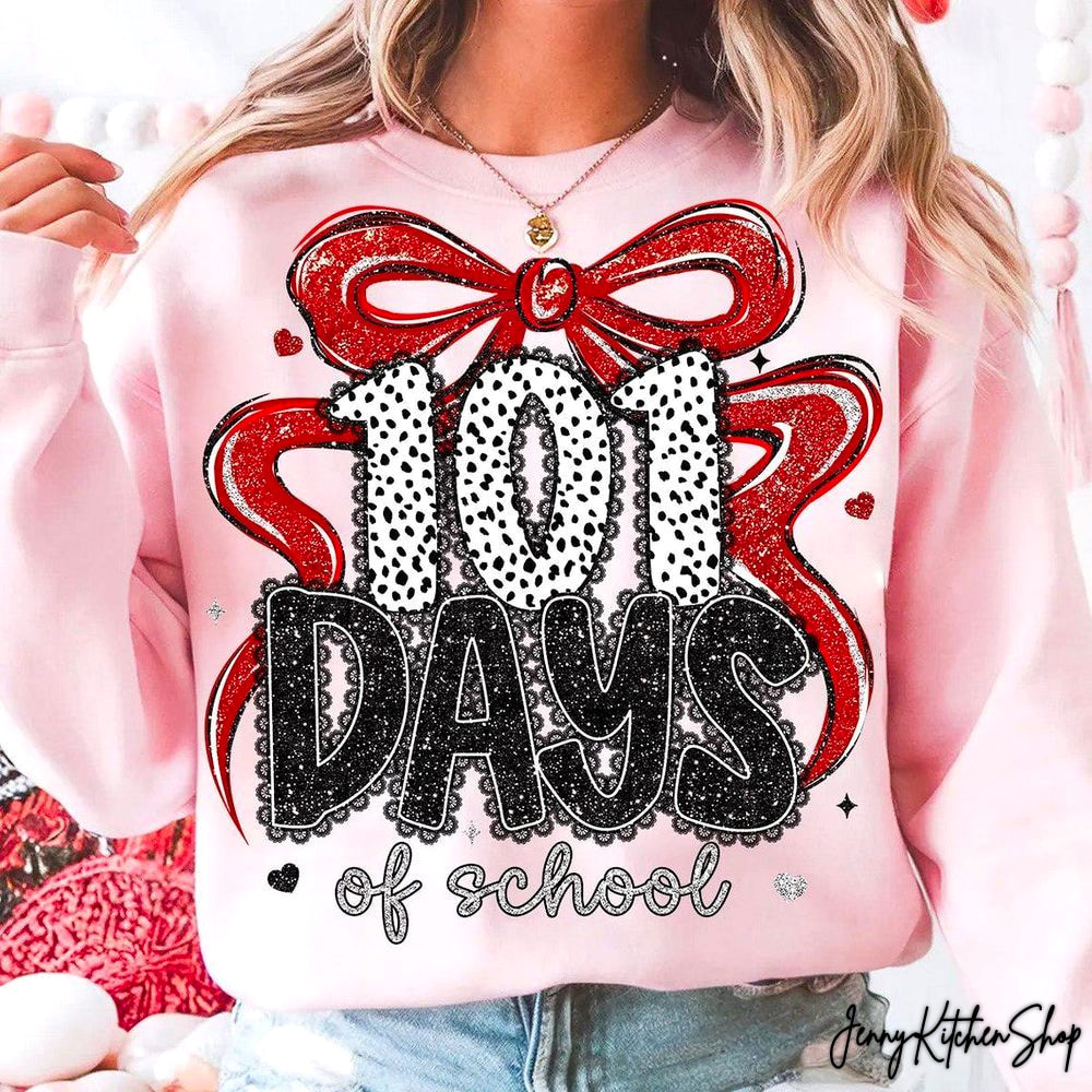 101 Days of School Dalmatian Dots Glitter Shirt