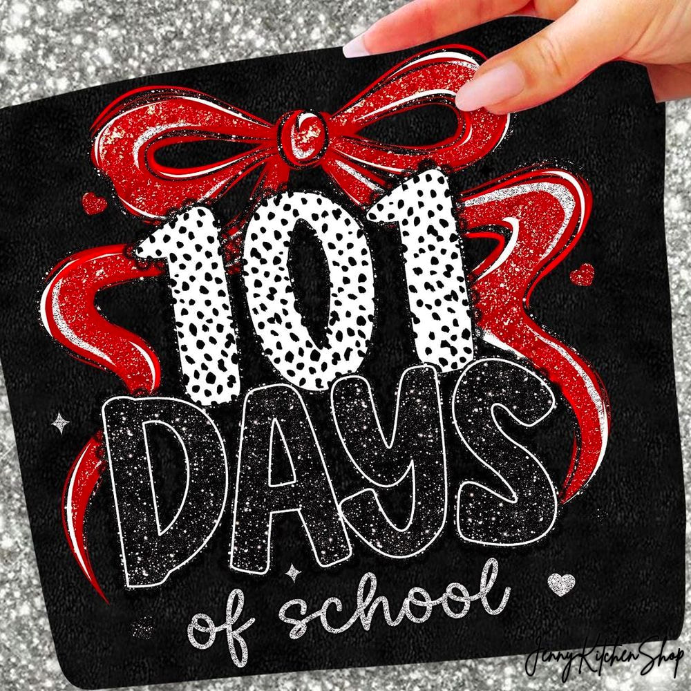 101 Days of School Dalmatian Dots Glitter Shirt