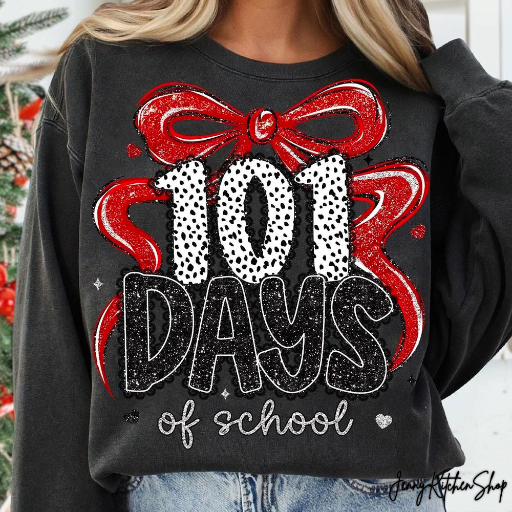 101 Days of School Dalmatian Dots Glitter Shirt