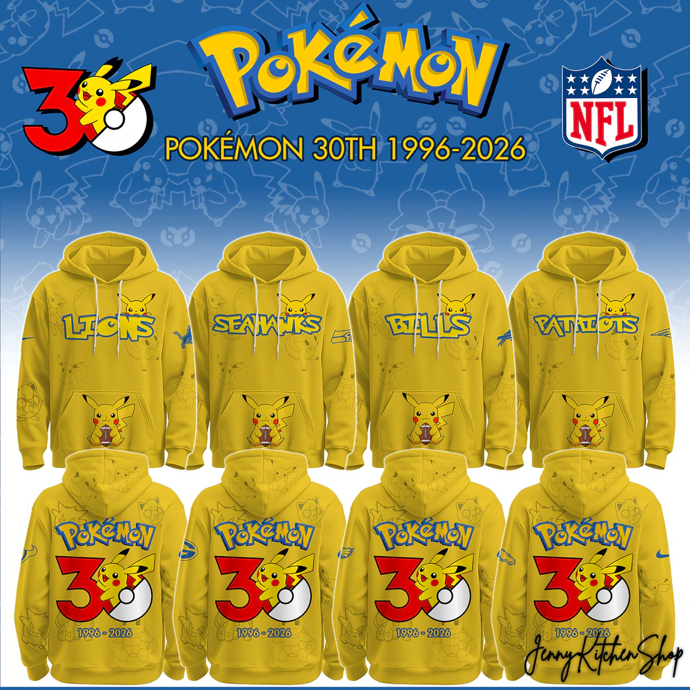 2026 NFL x Pokemon 30th Anniversary 1996-2026 Hoodie