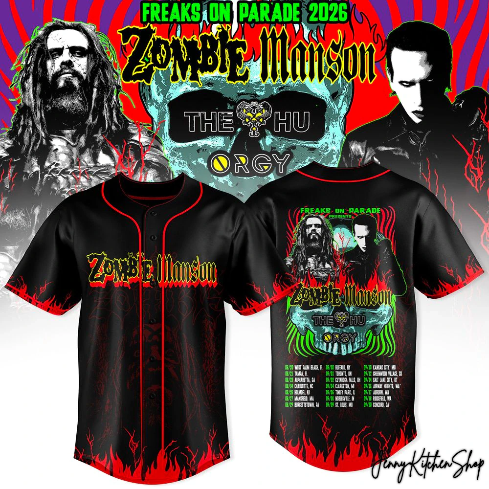 2026 Zombie x Manson Freaks On Parade Tour Baseball Jersey