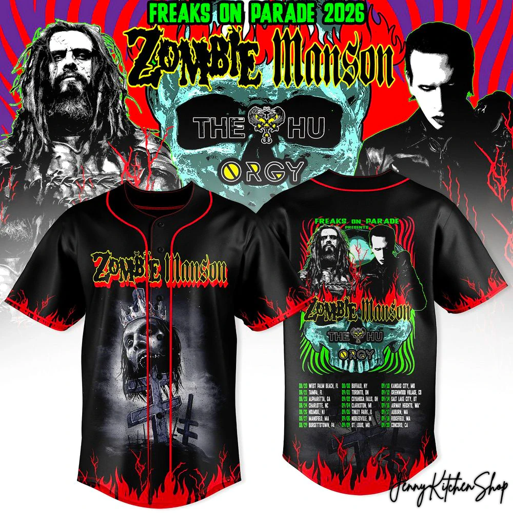 2026 Zombie x Manson Freaks On Parade Tour Baseball Jersey