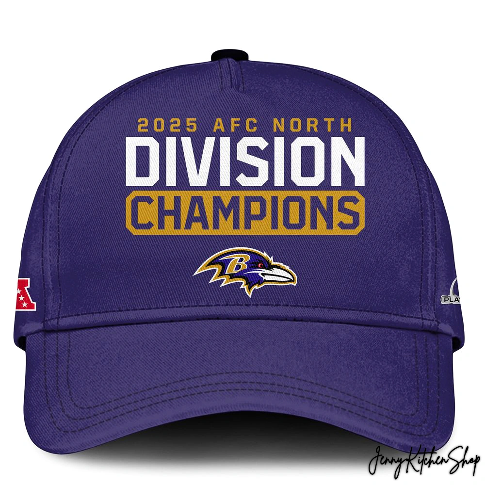 Baltimore Ravens 2025 AFC North Champions T-Shirt, Hoodie Cap