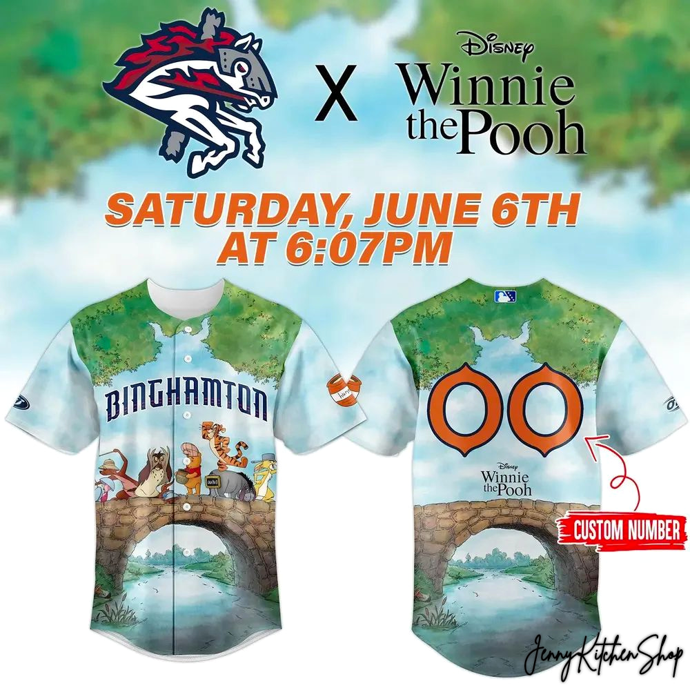 Binghamton Rumble Ponies x Winnie the Pooh 2026 Baseball Jersey