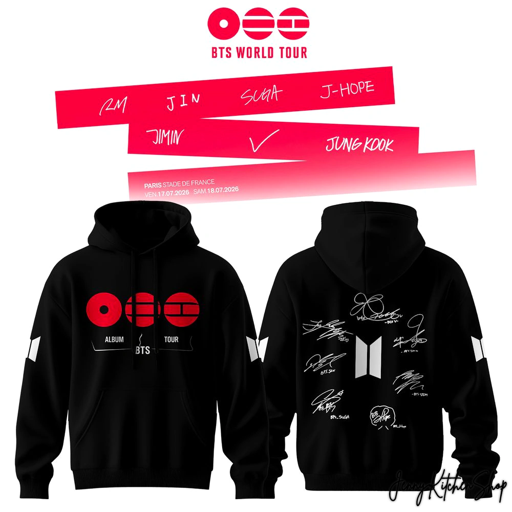 BTS World Tour 2026 Comeback For Fans Red Hoodie