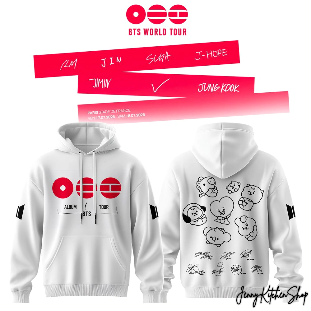 BTS World Tour 2026 Comeback For Fans Red Hoodie