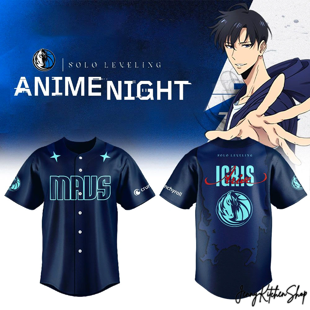 Dallas Mavericks Solo Leveling Night Baseball Jersey