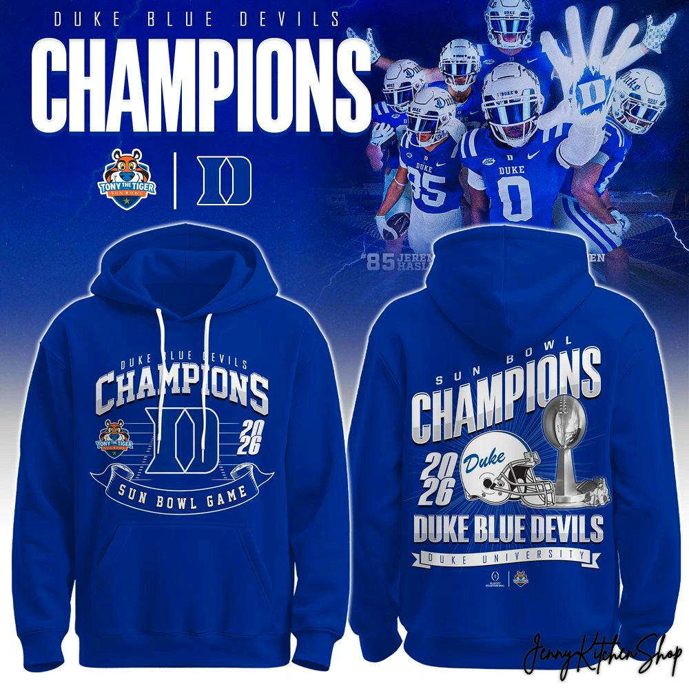 Duke Blue Devils Sun Bowl 2026 Champions Collection Shirt Hoodie