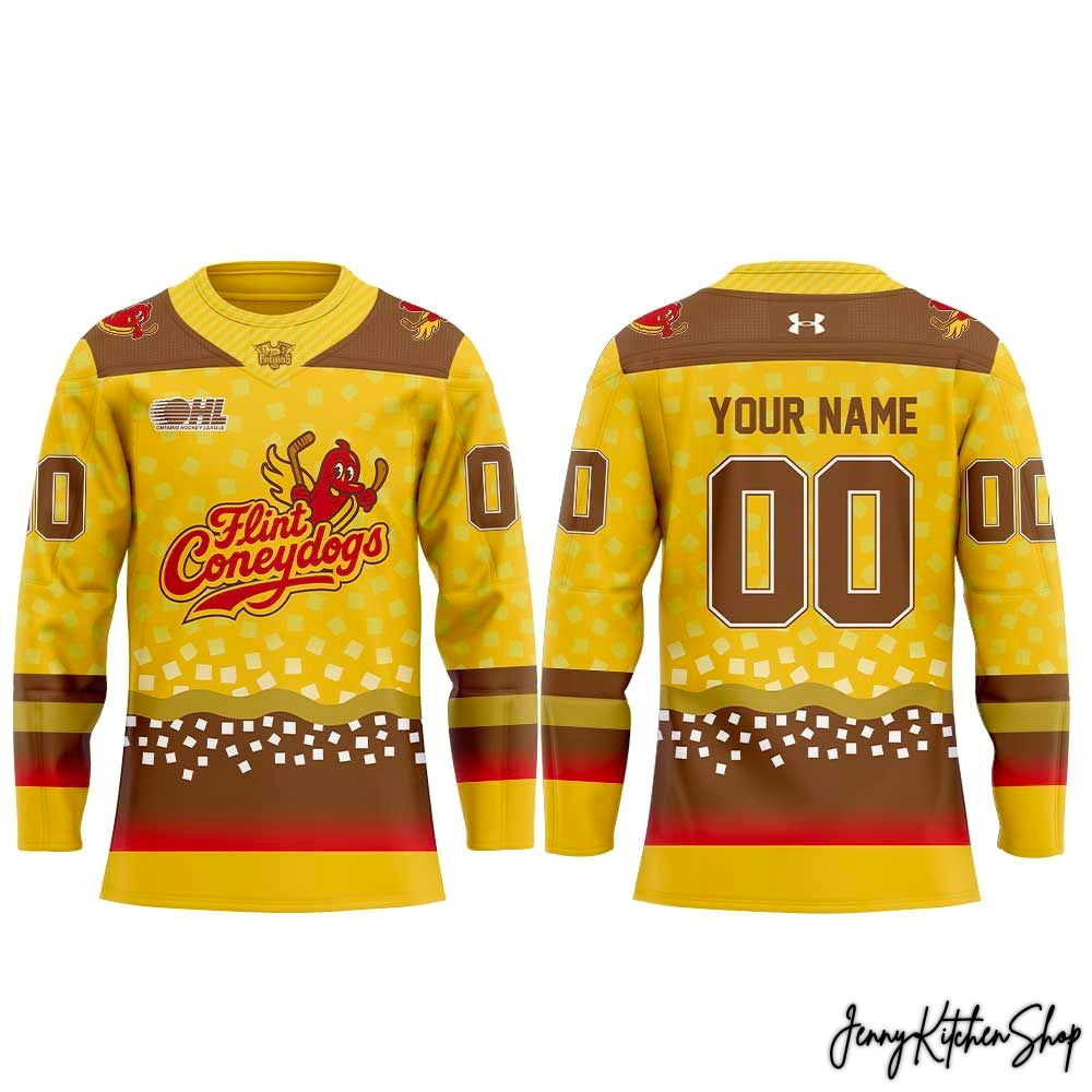 Flint Firebirds Coneydogs 2026 New Uniform Hockey Jersey