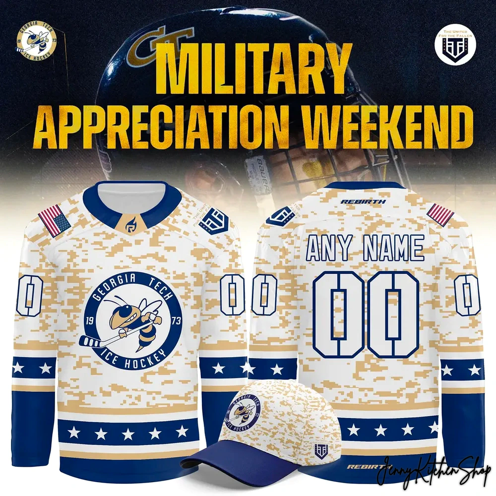 Georgia Tech 2026 Military Appreciation Camo Hockey Jersey