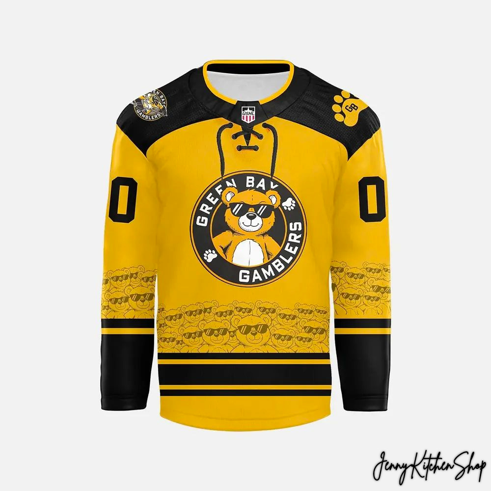 Green Bay Gamblers Teddy Bear 2026 Hockey Jersey