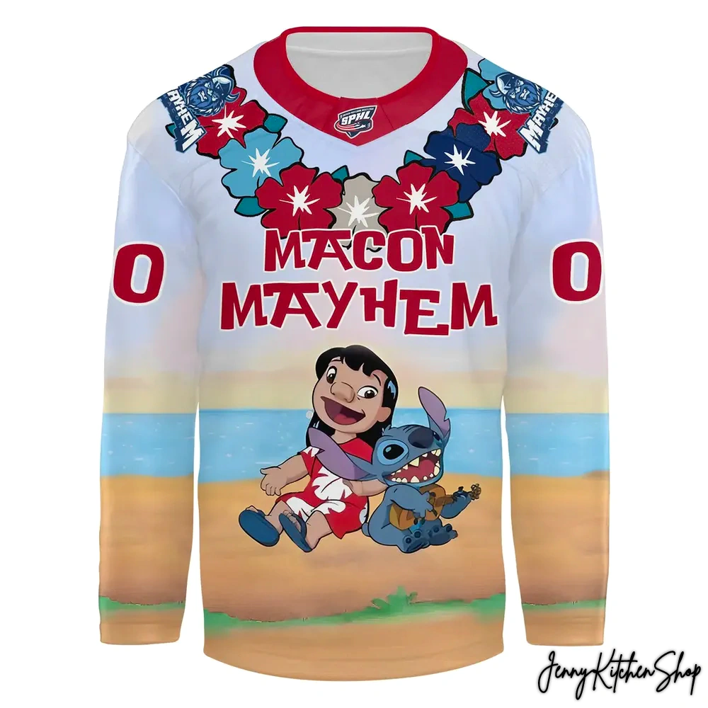 Macon Mayhem Lilo Stitch 2026 Hockey Jersey