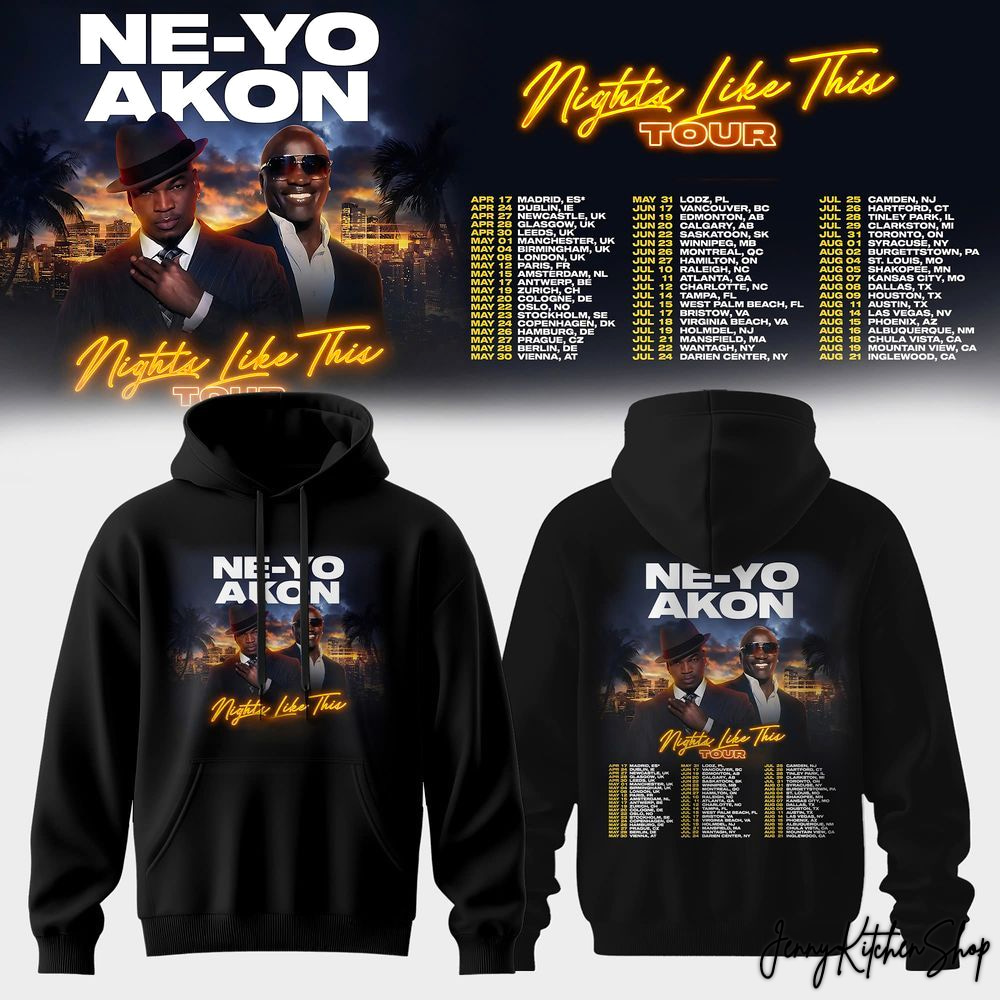 Ne-Yo Akon 2026 Night Like This Tour Limited Hoodie