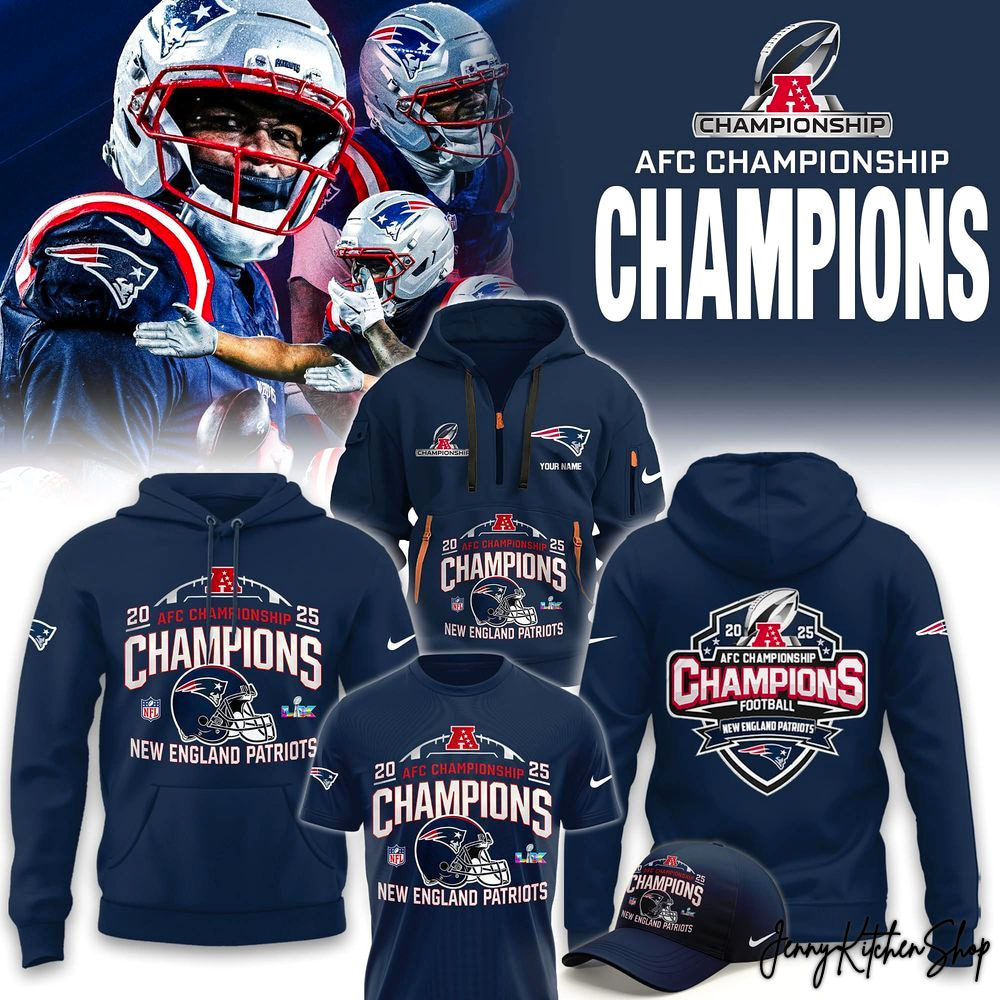 New England Patriots AFC 2025-26 Champions Collection Hoodie