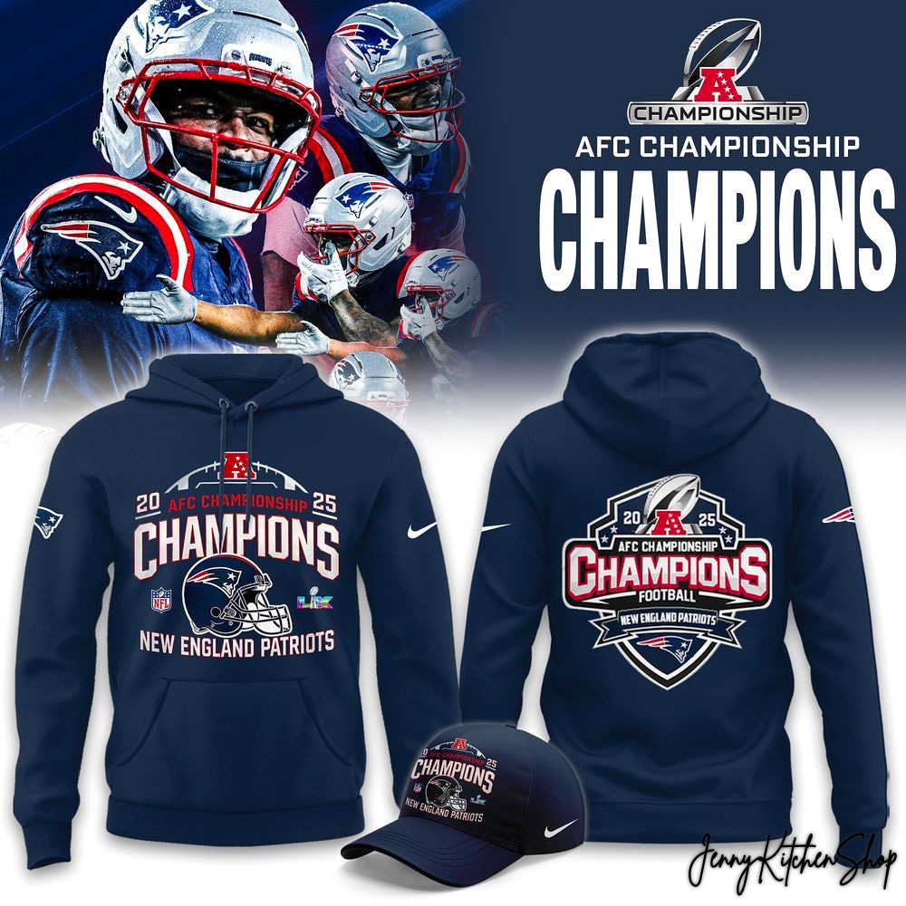 New England Patriots AFC 2025-26 Champions Collection Hoodie