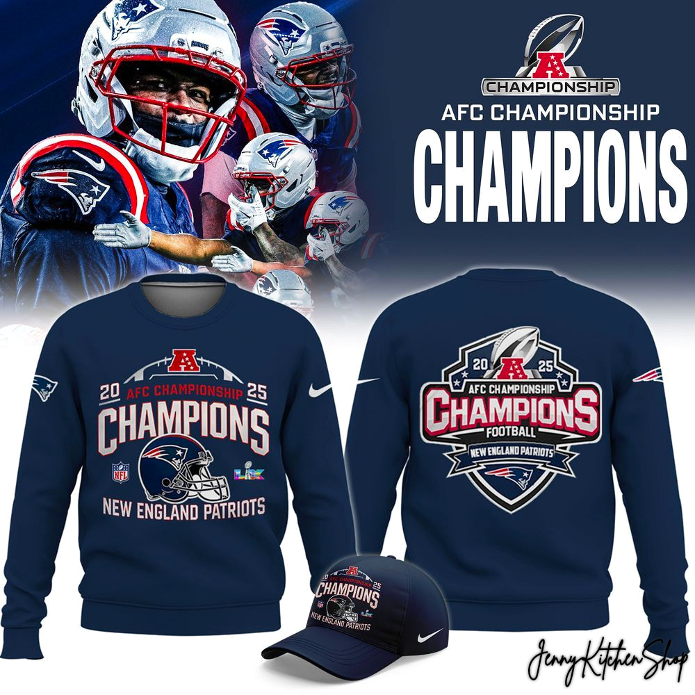 New England Patriots AFC 2025-26 Champions Collection Hoodie