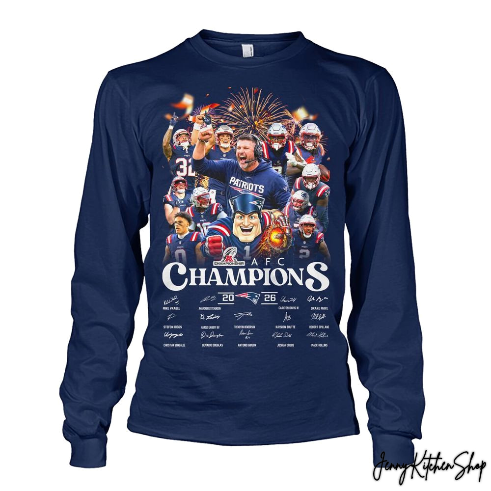 New England Patriots AFC Champions 2025-26 T-Shirt