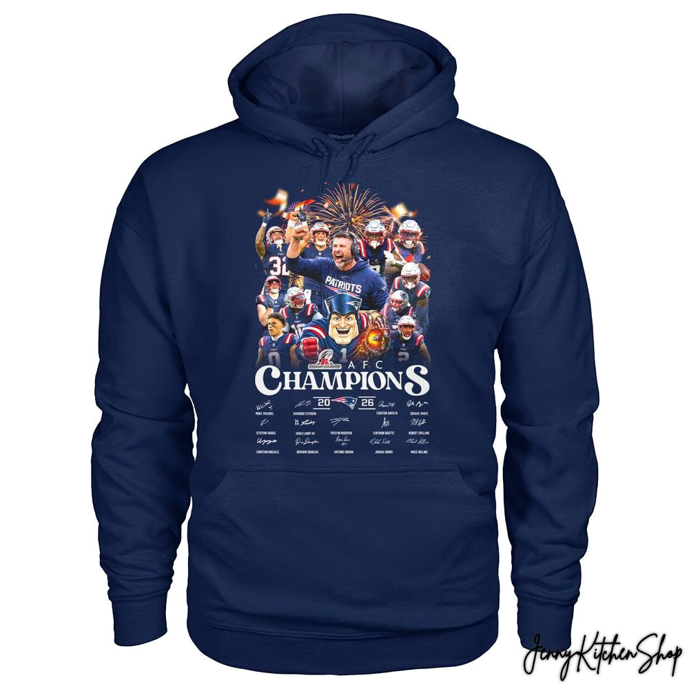 New England Patriots AFC Champions 2025-26 T-Shirt