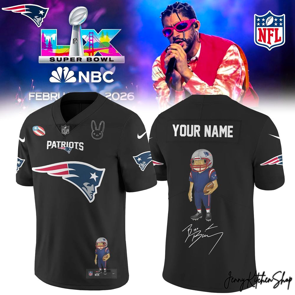 New England Patriots Bad Bunny Super Bowl 2026 Limited Football Jersey