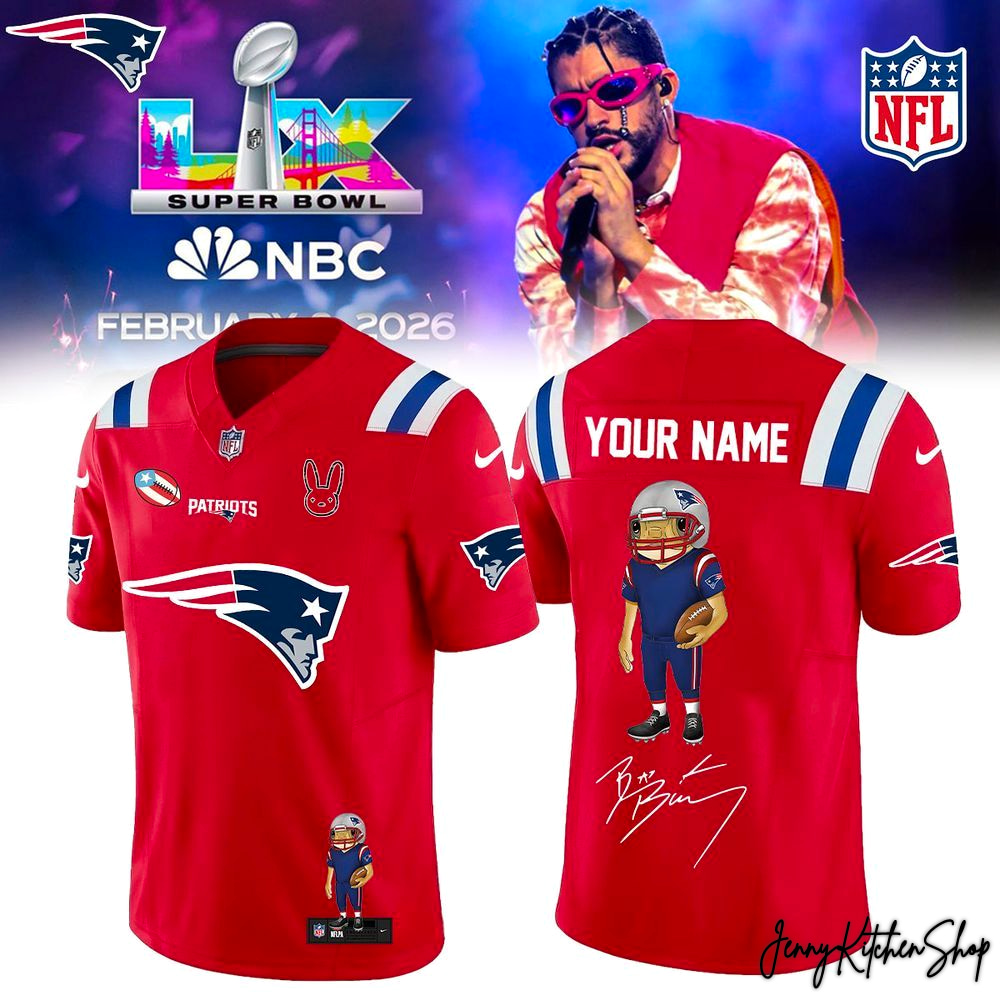 New England Patriots Bad Bunny Super Bowl 2026 Limited Football Jersey